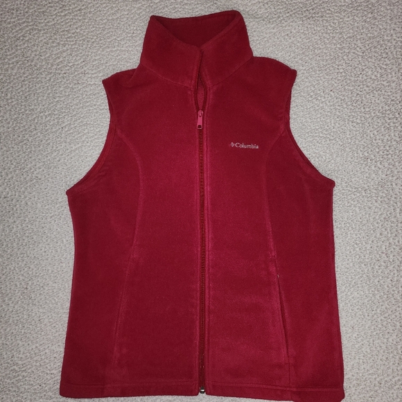 Columbia Red Fleece Vest Jacket - Picture 11 of 11
